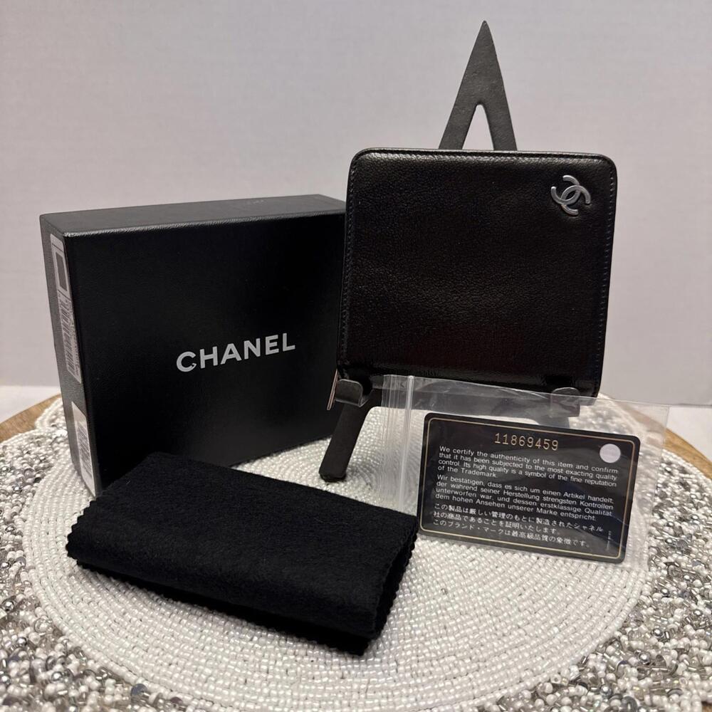 Chanel Porte Bl Mon Wallet #A13497x01019 With Authenticity Card & Box